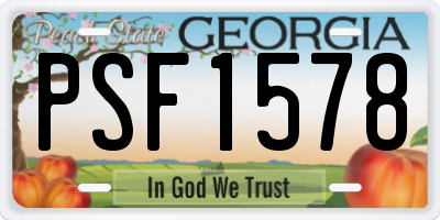 GA license plate PSF1578