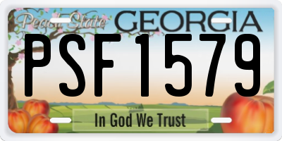 GA license plate PSF1579
