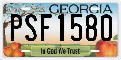 GA license plate PSF1580