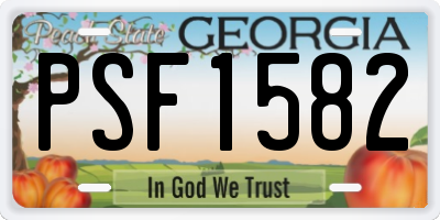GA license plate PSF1582
