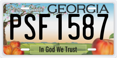 GA license plate PSF1587