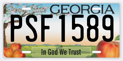 GA license plate PSF1589