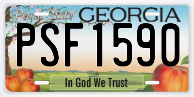 GA license plate PSF1590