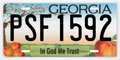 GA license plate PSF1592
