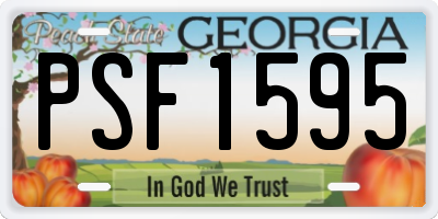 GA license plate PSF1595