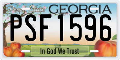 GA license plate PSF1596