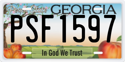 GA license plate PSF1597
