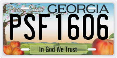 GA license plate PSF1606
