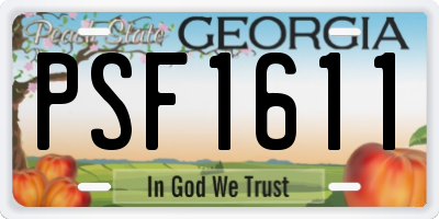 GA license plate PSF1611