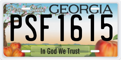 GA license plate PSF1615