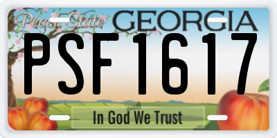 GA license plate PSF1617