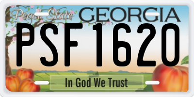 GA license plate PSF1620