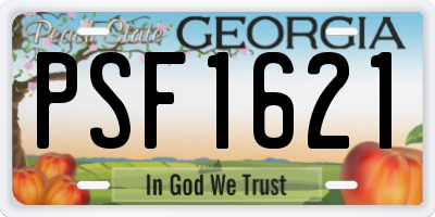 GA license plate PSF1621