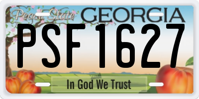 GA license plate PSF1627
