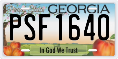 GA license plate PSF1640