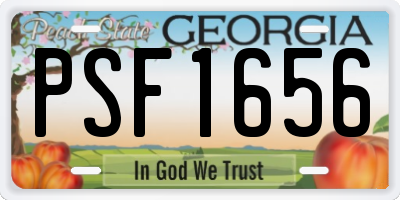 GA license plate PSF1656