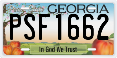 GA license plate PSF1662
