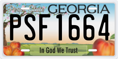 GA license plate PSF1664