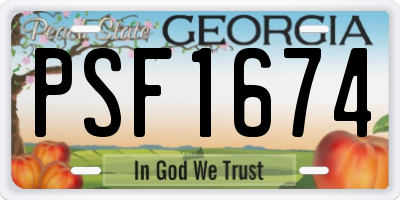 GA license plate PSF1674