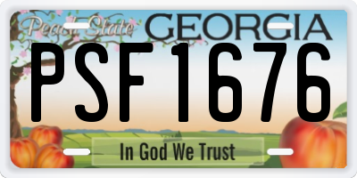 GA license plate PSF1676