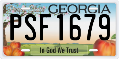 GA license plate PSF1679