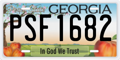 GA license plate PSF1682