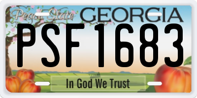 GA license plate PSF1683