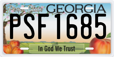 GA license plate PSF1685
