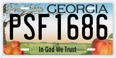 GA license plate PSF1686