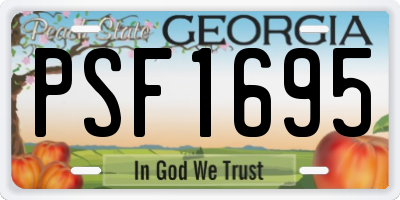 GA license plate PSF1695
