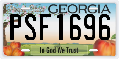 GA license plate PSF1696
