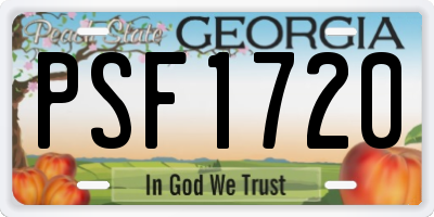 GA license plate PSF1720