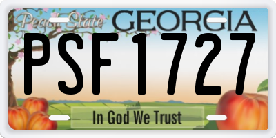 GA license plate PSF1727