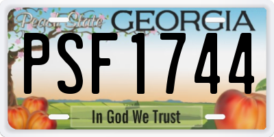 GA license plate PSF1744
