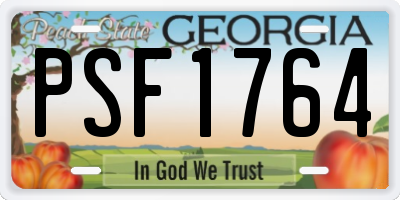 GA license plate PSF1764