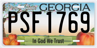 GA license plate PSF1769