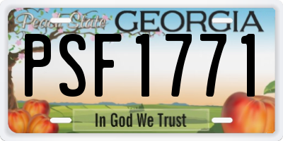 GA license plate PSF1771