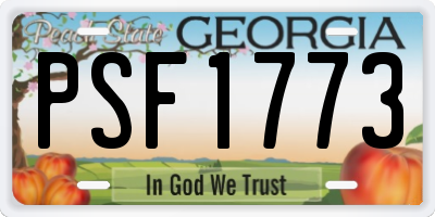 GA license plate PSF1773