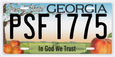 GA license plate PSF1775