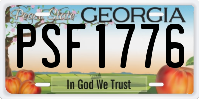 GA license plate PSF1776