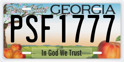 GA license plate PSF1777