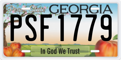 GA license plate PSF1779