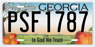 GA license plate PSF1787