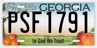GA license plate PSF1791