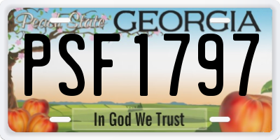 GA license plate PSF1797