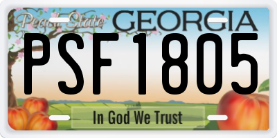 GA license plate PSF1805