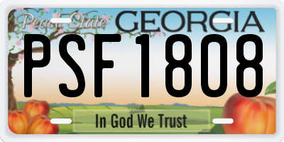 GA license plate PSF1808
