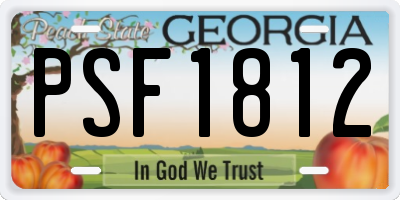 GA license plate PSF1812