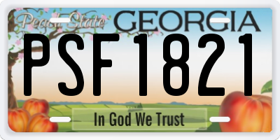 GA license plate PSF1821
