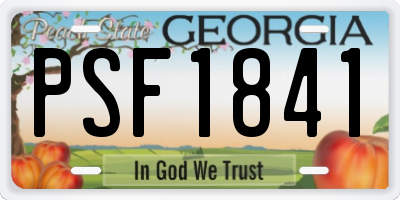 GA license plate PSF1841
